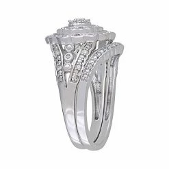 Stella Grace Sterling Silver 1/4 Ct. T.W. Diamond Engagement Ring Set -Stella Grace Sales unnamed file 5753