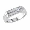 Stella Grace Sterling Silver White Sapphire Men's Wedding Band