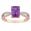 Stella Grace 14k Rose Gold Amethyst & 1/5 Carat T.W. Diamond Crossover Engagement Ring