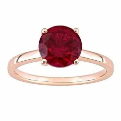Stella Grace 10k Rose Gold Lab-Created Ruby Solitaire Ring