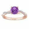 Stella Grace 14k Rose Gold Amethyst & 1/6 Carat T.W. Diamond Crossover Engagement Ring