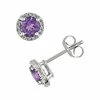 Stella Grace 10k White Gold Amethyst And Diamond Accent Frame Stud Earrings