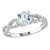 Stella Grace Aquamarine And Diamond Accent Infinity Engagement Ring In 10k White Gold
