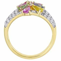 Stella Grace 14k Gold Multicolor Sapphire Cluster Floral Ring -Stella Grace Sales unnamed file 5814