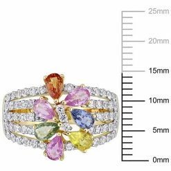 Stella Grace 14k Gold Multicolor Sapphire Cluster Floral Ring -Stella Grace Sales unnamed file 5817