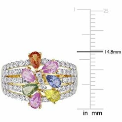 Stella Grace 14k Gold Multicolor Sapphire Cluster Floral Ring -Stella Grace Sales unnamed file 5818