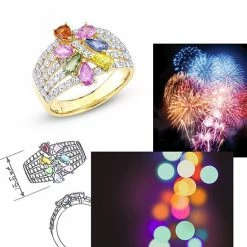Stella Grace 14k Gold Multicolor Sapphire Cluster Floral Ring -Stella Grace Sales unnamed file 5819