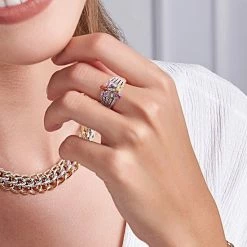 Stella Grace 14k Gold Multicolor Sapphire Cluster Floral Ring -Stella Grace Sales unnamed file 5820