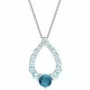 Stella Grace Sterling Silver London & Sky Blue Topaz Graduated Open Teardrop Pendant Necklace