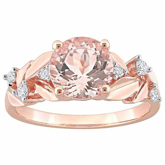 Stella Grace 10k Rose Gold Morganite & 1/7 Carat T.W. Diamond Engagement Ring 1 Stella Grace 10k Rose Gold Morganite & 1/7 Carat T.W. Diamond Engagement Ring