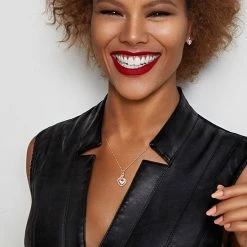 Stella Grace 10k Rose Gold Morganite & 1/5 Carat T.W Diamond Heart Pendant Necklace & Earring Set -Stella Grace Sales unnamed file 5836