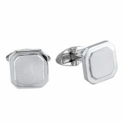 Stella Grace Sterling Silver Square Layered Cufflinks