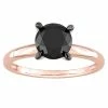 Stella Grace 14k Rose Gold 2 Carat T.W. Round Black Diamond Solitaire Engagement Ring