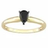Stella Grace 14k Gold 1/2 Carat T.W Pear-Cut Black Diamond Solitaire Engagement Ring