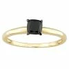 Stella Grace 14k Gold 1/2 Carat T.W Cushion Cut Black Diamond Solitaire Engagement Ring