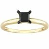 Stella Grace 14k Gold 3/4 Carat T.W Black Diamond Princess-Cut Solitaire Ring
