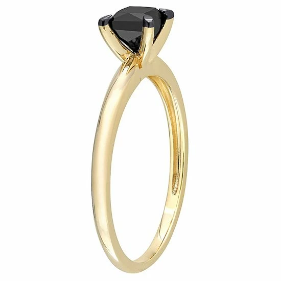 Stella Grace 14k Gold 3/4 Carat T.W Black Diamond Princess-Cut Solitaire Ring 2 Stella Grace 14k Gold 3/4 Carat T.W Black Diamond Princess-Cut Solitaire Ring - Image 2