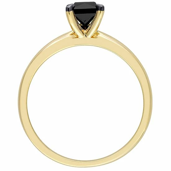 Stella Grace 14k Gold 3/4 Carat T.W Black Diamond Princess-Cut Solitaire Ring 3 Stella Grace 14k Gold 3/4 Carat T.W Black Diamond Princess-Cut Solitaire Ring - Image 3