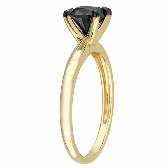 Stella Grace 14k Gold 1 Carat T.W Black Diamond Cushion Solitaire Ring 2 Stella Grace 14k Gold 1 Carat T.W Black Diamond Cushion Solitaire Ring - Image 2