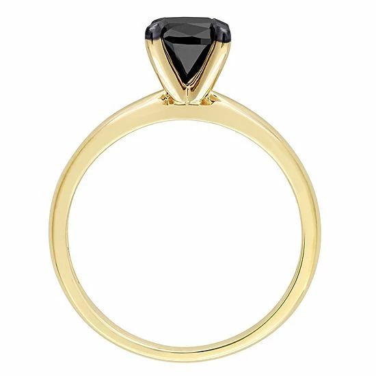 Stella Grace 14k Gold 1 Carat T.W Black Diamond Cushion Solitaire Ring 3 Stella Grace 14k Gold 1 Carat T.W Black Diamond Cushion Solitaire Ring - Image 3