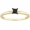 Stella Grace 14k Gold 1/4 Carat T.W. Princess Cut Black Diamond Solitaire Engagement Ring