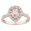 Stella Grace 10k Rose Gold Morganite, White Topaz & Diamond Accent Teardrop Halo Ring