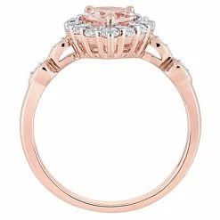 Stella Grace 10k Rose Gold Morganite, White Topaz & Diamond Accent Teardrop Halo Ring -Stella Grace Sales unnamed file 5895