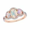 Stella Grace 10K Rose Gold 1/3 Carat T.W. Diamond & Opal Fashion Ring