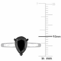 Stella Grace 10k White Gold 1 Carat T.W. Black Diamond Teardrop Solitaire Ring -Stella Grace Sales unnamed file 5903