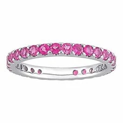 Stella Grace 10k White Gold Pink Tourmaline Eternity Ring