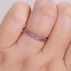 Stella Grace 10k White Gold Pink Tourmaline Eternity Ring -Stella Grace Sales unnamed file 5937