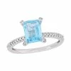 Stella Grace 10k White Gold 1/10 Carat T.W. Diamond & Blue Topaz Ring
