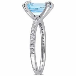 Stella Grace 10k White Gold 1/10 Carat T.W. Diamond & Blue Topaz Ring -Stella Grace Sales unnamed file 5949