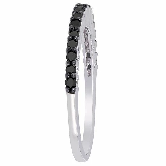 Stella Grace 10k White Gold 1/5 Carat T.W. Black Diamond Anniversary Band Ring 2 Stella Grace 10k White Gold 1/5 Carat T.W. Black Diamond Anniversary Band Ring - Image 2
