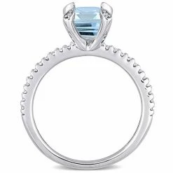 Stella Grace 10k White Gold 1/10 Carat T.W. Diamond & Blue Topaz Ring -Stella Grace Sales unnamed file 5950