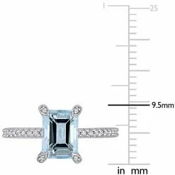 Stella Grace 10k White Gold 1/10 Carat T.W. Diamond & Blue Topaz Ring -Stella Grace Sales unnamed file 5953