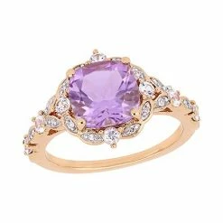 Stella Grace 14k Rose Gold Diamond Accent & Rose De France Ring