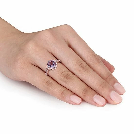 Stella Grace 14k Rose Gold Diamond Accent & Rose De France Ring 7 Stella Grace 14k Rose Gold Diamond Accent & Rose De France Ring - Image 7