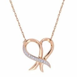 Stella Grace 10k Rose Gold Diamond Accent Heart Necklace