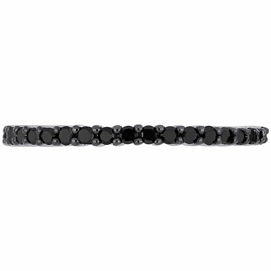 Stella Grace 10k White Gold 1/5 Carat T.W. Black Diamond Anniversary Band Ring 4 Stella Grace 10k White Gold 1/5 Carat T.W. Black Diamond Anniversary Band Ring - Image 4