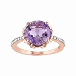 Stella Grace 10k Rose Gold Amethyst & 1/10 Carat T.W. Diamond Engagement Ring