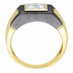 Stella Grace Men's Two Tone Sterling Silver Lab-Created Moissanite Solitaire Ring -Stella Grace Sales unnamed file 5976