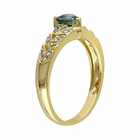 Stella Grace Green Sapphire & Diamond Accent 10k Gold Heart Ring 2 Stella Grace Green Sapphire & Diamond Accent 10k Gold Heart Ring - Image 2