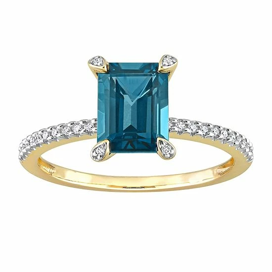 Stella Grace 14k Gold London Blue Topaz & 1/10 Carat T.W. Diamond Engagement Ring 1 Stella Grace 14k Gold London Blue Topaz & 1/10 Carat T.W. Diamond Engagement Ring