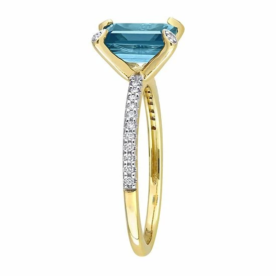 Stella Grace 14k Gold London Blue Topaz & 1/10 Carat T.W. Diamond Engagement Ring 2 Stella Grace 14k Gold London Blue Topaz & 1/10 Carat T.W. Diamond Engagement Ring - Image 2