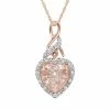 Stella Grace 10k Rose Gold Morganite And Diamond Accent Heart Pendant