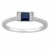 Stella Grace 14k White Gold Sapphire & 1/10 Carat T.W. Diamond Engagement Ring