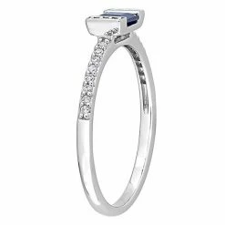 Stella Grace 14k White Gold Sapphire & 1/10 Carat T.W. Diamond Engagement Ring -Stella Grace Sales unnamed file 5992