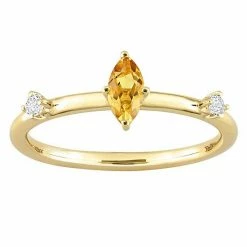 Stella Grace 10k Gold Citrine & White Topaz Stackable Ring