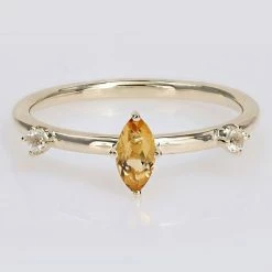 Stella Grace 10k Gold Citrine & White Topaz Stackable Ring -Stella Grace Sales unnamed file 6004